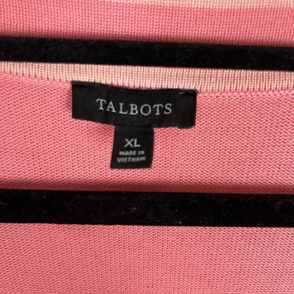 Talbots Pink Vneck Cardigan Grandpa Sweater XL​ - Picture 3 of 7